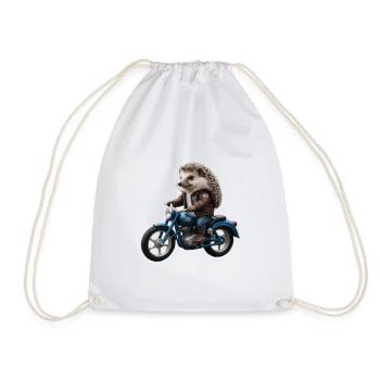 Hérisson motard - Sac de sport léger - blanc - Devant