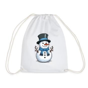 Snowman - Drawstring Bag - white - Front