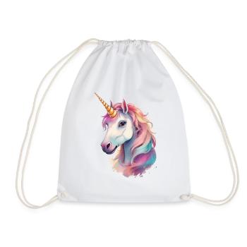 Gemaltes Einhorn - Turnbeutel - Weiß - Vorne