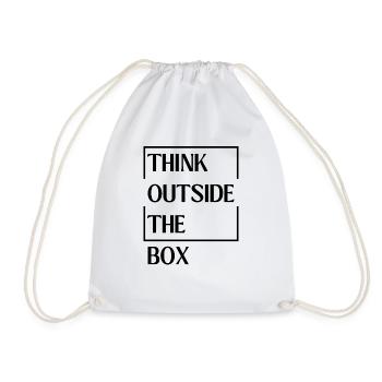 Think Outside the Box - Drawstring Bag - white - Front