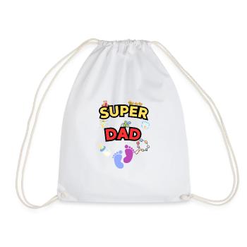 Super Dad - Stolzer Vater mit süßen Baby-Icons - Turnbeutel - Weiß - Vorne