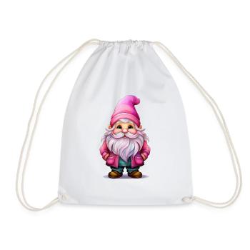 A cute Christmas gnome - Drawstring Bag - white - Front