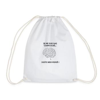 Je ne suis pas compliqué, juste bien pensé ! - Sac de sport léger - blanc - Devant