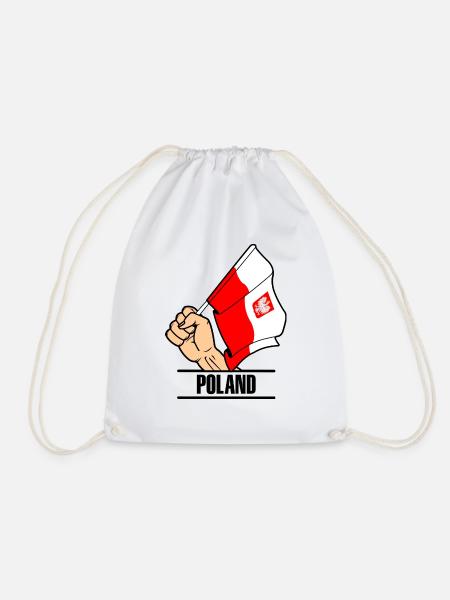 Flagge Polen faust text POLEN - Turnbeutel - Weiß