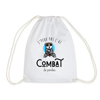 I Can't I Have Panda Fight - Humor - Drawstring Bag - white - Front