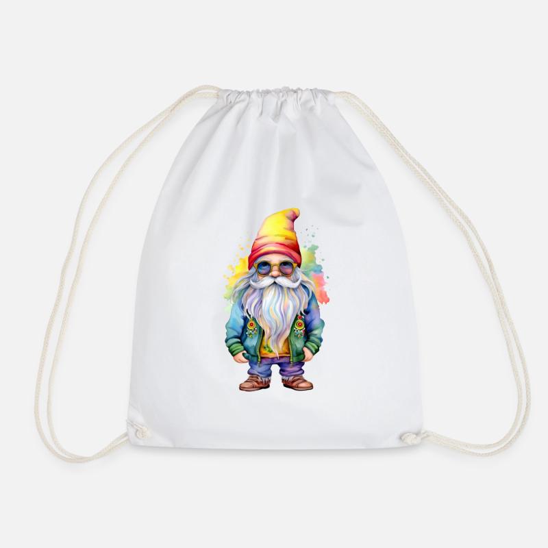 Hippie Gnom - Turnbeutel - Weiß