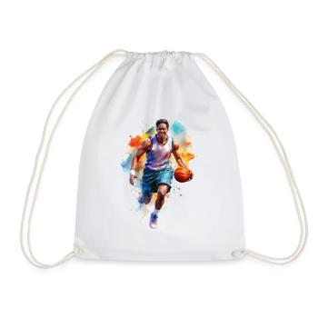 Joueur de basket-ball Aquarelle - Sac de sport léger - blanc - Devant