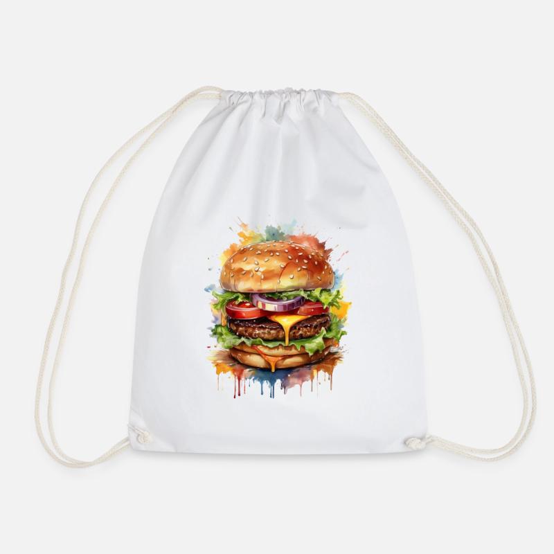 Hamburger - Sac de sport léger - blanc