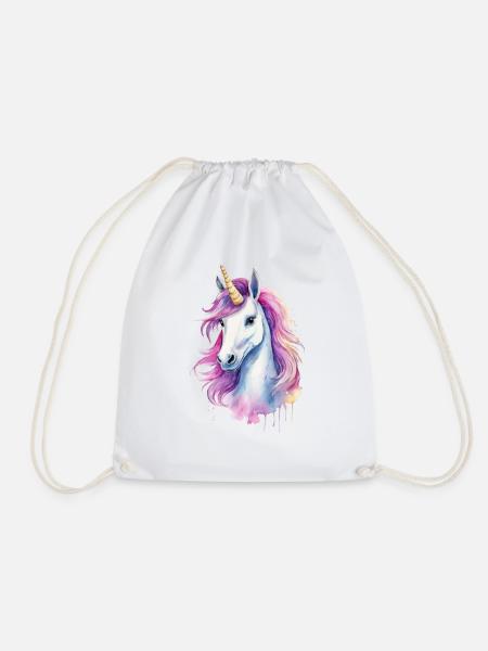 Niedliches Einhorn - Turnbeutel - Weiß