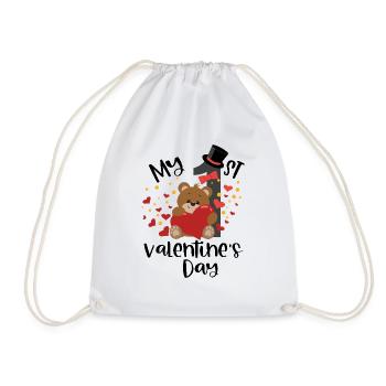 xoxo love you amore Flowers Women Valentine day 14 - Drawstring Bag - white - Front