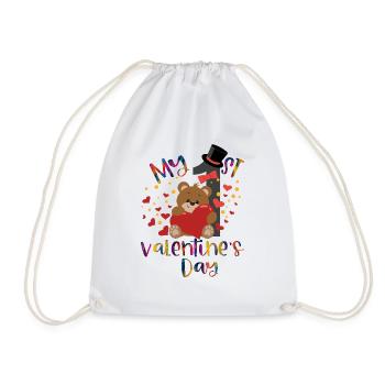 xoxo love you amore Flowers Women Valentine day 14 - Drawstring Bag - white - Front