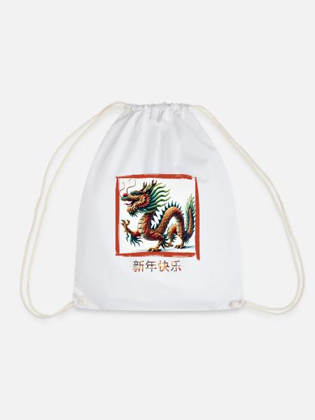 Jahr des hölzernen Drachen - Turnbeutel - Weiß