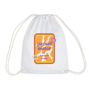 Brother Bonehead's Proud Sister – Fun T-Shirt - Drawstring Bag - white - Front