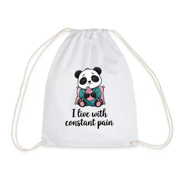 Panda avec une douleur constante - Sac de sport léger - blanc - Devant