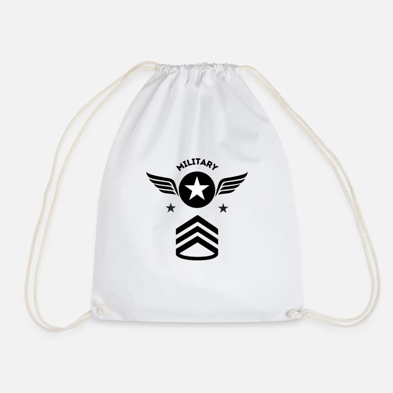 Military Sergant - Drawstring Bag - white