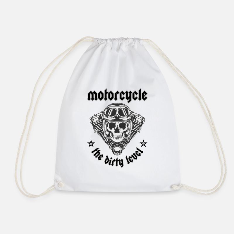 Motorcycle The Dirty level - Drawstring Bag - white