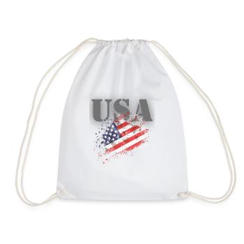 États-Unis avec drapeau - Sac de sport léger - blanc - Devant