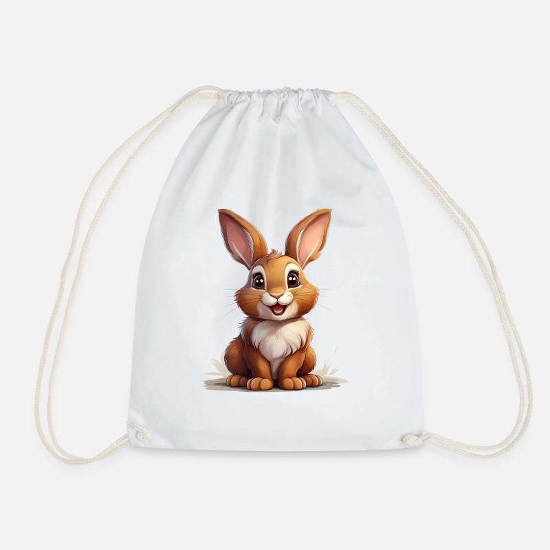 Niedlicher Hase oder süßes Kaninchen - Turnbeutel - Weiß