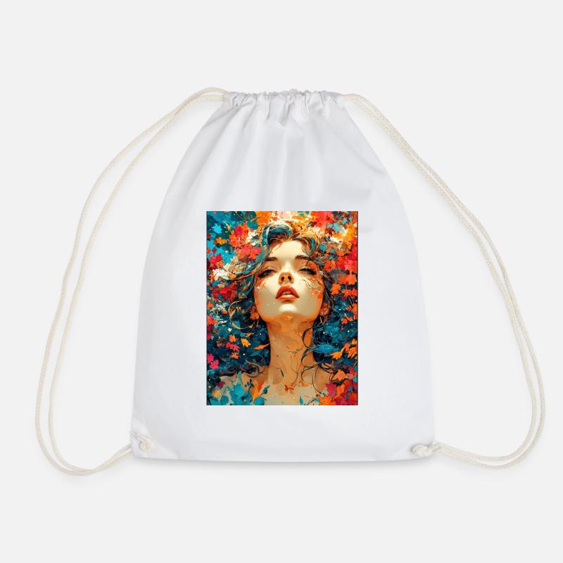 Autumn composition - Drawstring Bag - white