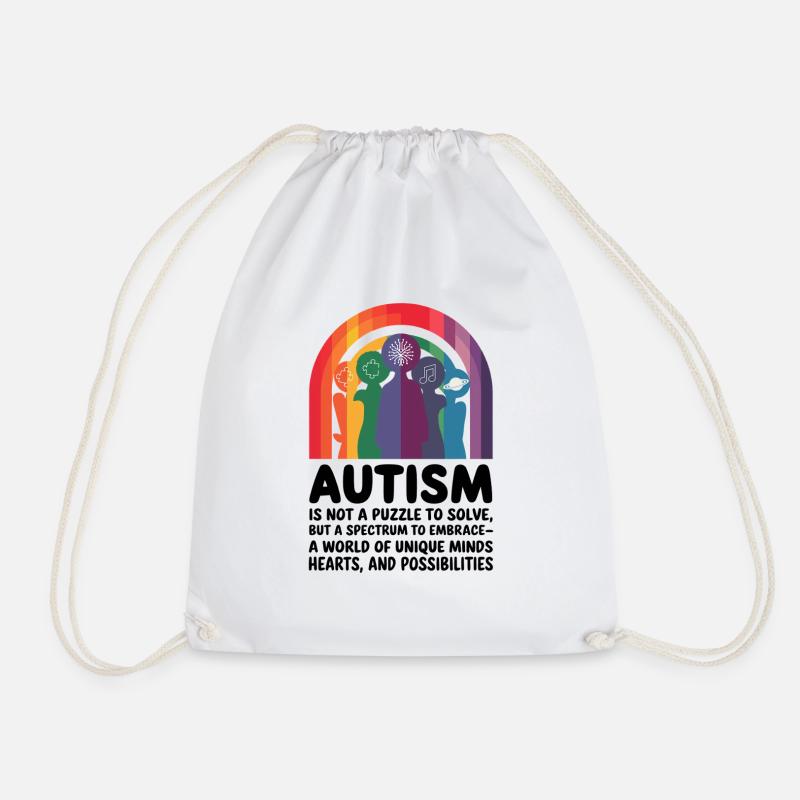 Embracing Neurodiversity - Autism Spectrum - Drawstring Bag - white