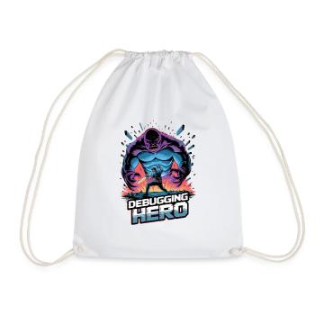 Debugging Hero – Epic Battle Against Code Monsters - Drawstring Bag - white - Front