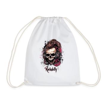 Rockabilly 50 60 Casque Skull Teddy - Sac de sport léger - blanc - Devant