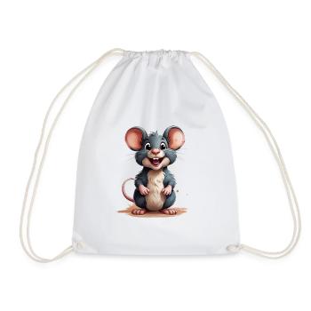 Maus oder Ratte - Turnbeutel - Weiß - Vorne