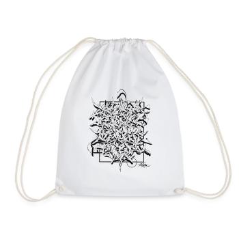 Calligraffiti Black Lines – Urban Shirt Design - Turnbeutel - Weiß - Vorne