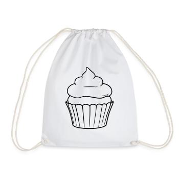 Dessin animé de cupcake – Motif de pâtisserie sucrée - Sac de sport léger - blanc - Devant