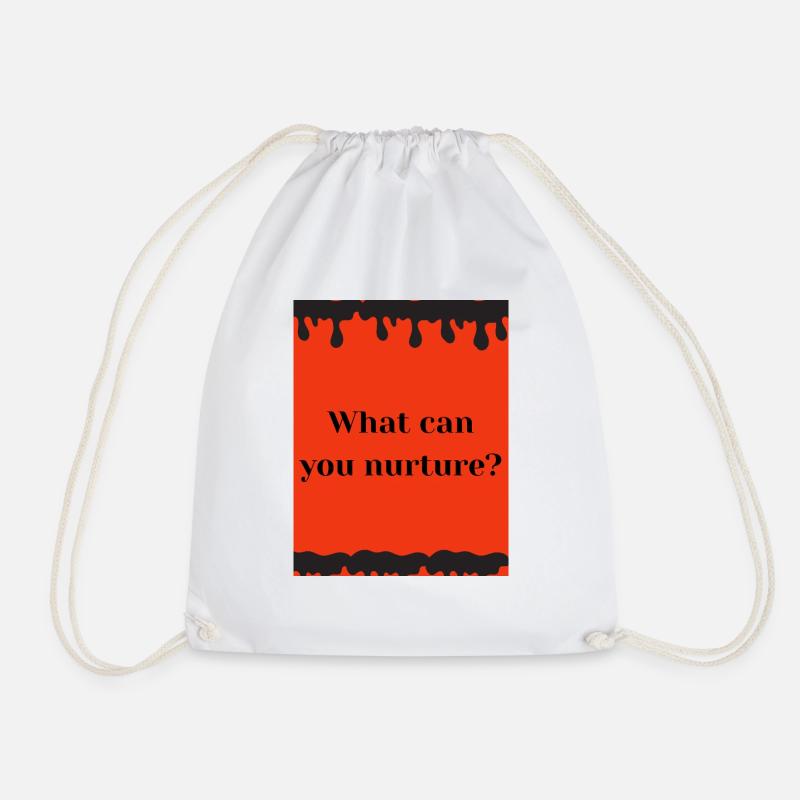 what can you nurture? - Drawstring Bag - white