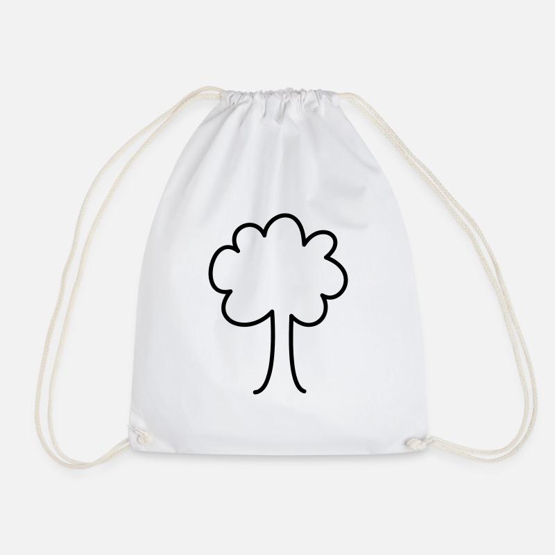 tree - Drawstring Bag - white
