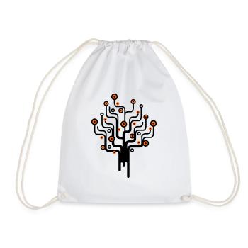 baum2_2f - Drawstring Bag - white - Front