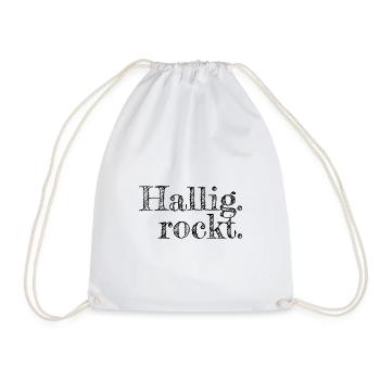 Hallig rockt - Textdesign mit Stadtnamen - Turnbeutel - Weiß - Vorne