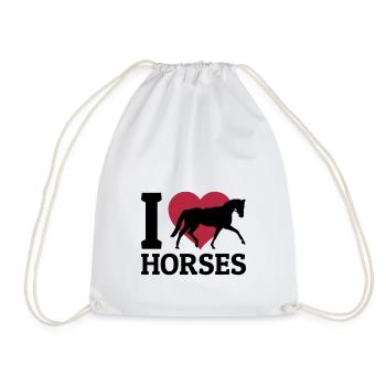 I love Horses - Turnbeutel - Weiß - Vorne