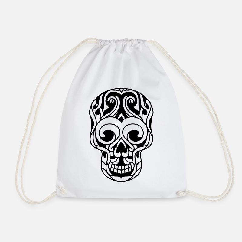 Decorated death kick tribal - Drawstring Bag - white