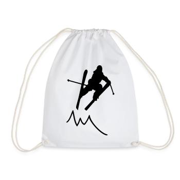 saut à ski contour avec la montagne / skieur III - Sac de sport léger - blanc - Devant