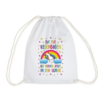 Inscription Licorne Bye Bye Rainbow School - Sac de sport léger - blanc - Devant