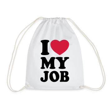 I love my job - Drawstring Bag - white - Front