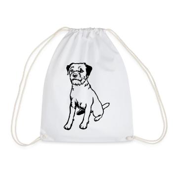 Border Terrier - Sac de sport léger - blanc - Devant