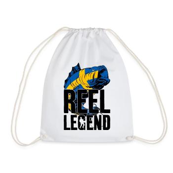 REEL LEGEND SCHWEDEN ANGELN ANGLER - Turnbeutel - Weiß - Vorne