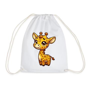 Une girafe fantaisiste de style dessin animé - Sac de sport léger - blanc - Devant