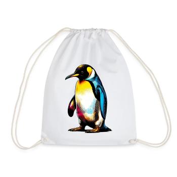 Penguin - Drawstring Bag - white - Front