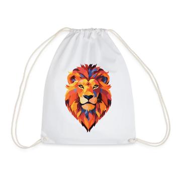 Illustration de Lion coloré - Sac de sport léger - blanc - Devant