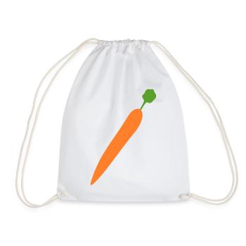 Vibrant Carrot Illustration for Food Lovers - Drawstring Bag - white - Front