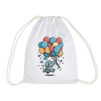 Ballon Elefant Fantasie - Turnbeutel - Weiß - Vorne