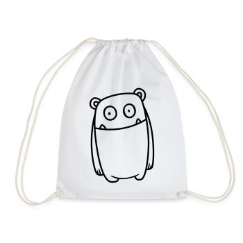 Monster Cheerful – Funny Kawaii Comic Design - Drawstring Bag - white - Front