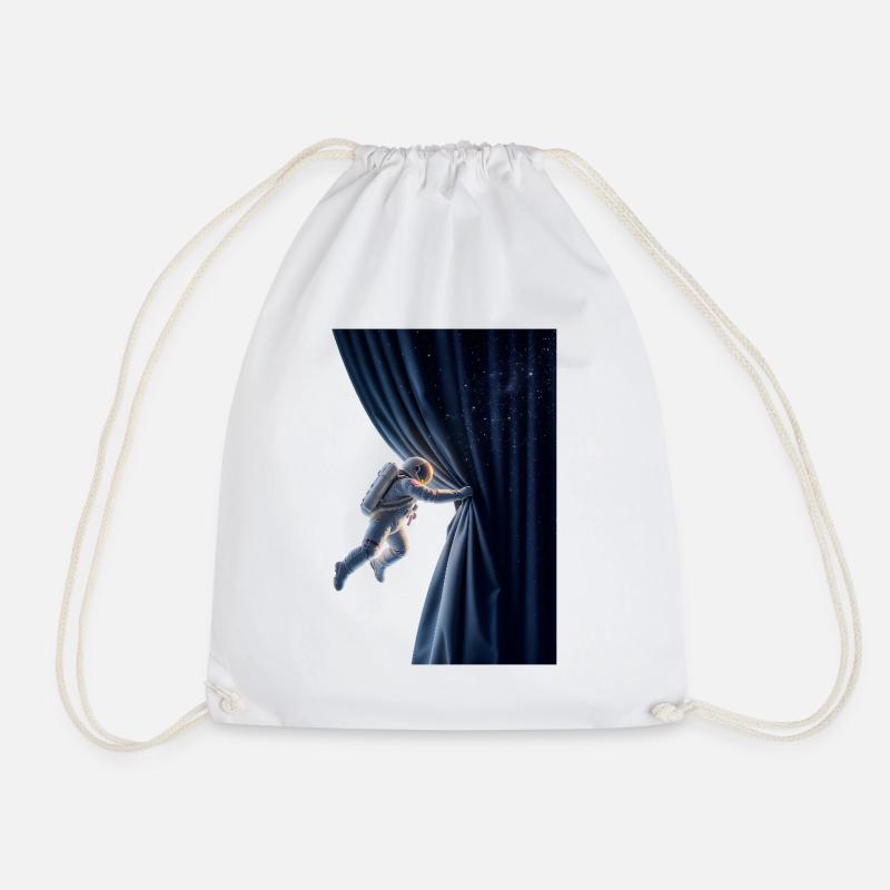 Behind the Universe – The Cosmic Curtain - Drawstring Bag - white