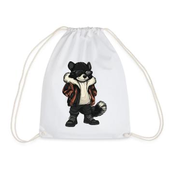 Skunk Cool Winter - Drawstring Bag - white - Front