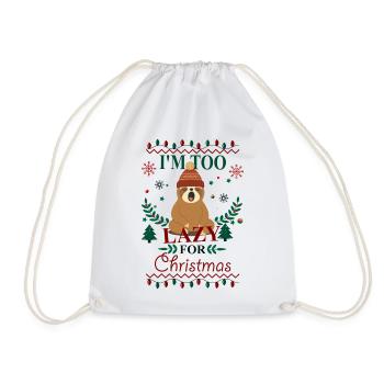 Drôle de paresseux trop paresseux pour Noël - Sac de sport léger - blanc - Devant