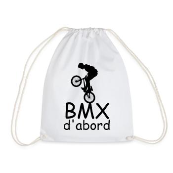 BMX First - Drawstring Bag - white - Front